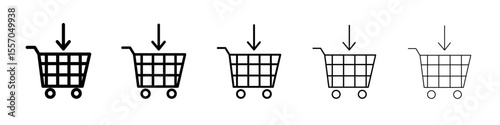 add to cart icon vector outline symbol or illustration
