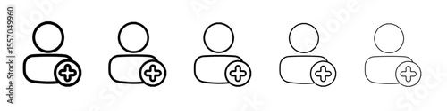 add user icon vector outline symbol or illustration