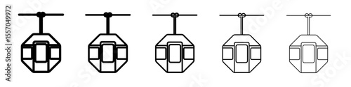 aerial tramway icon vector outline symbol or illustration