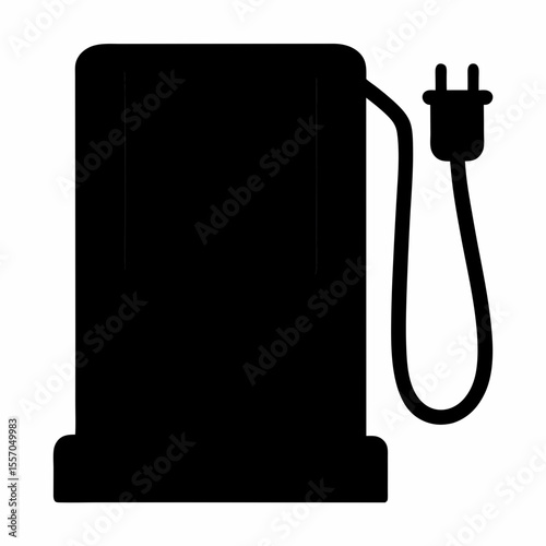 Charging station silhouette vector, electric charging station icon vector illustration