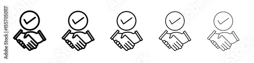 Agreement icon vector outline symbol or illustration