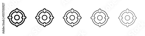 aim icon vector outline symbol or illustration