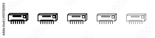 air conditioner icon vector outline symbol or illustration