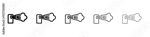 Air spray cloud icon vector outline symbol or illustration