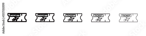 Airline ticket icon vector outline symbol or illustration