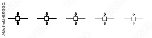 Alignment icon vector outline symbol or illustration