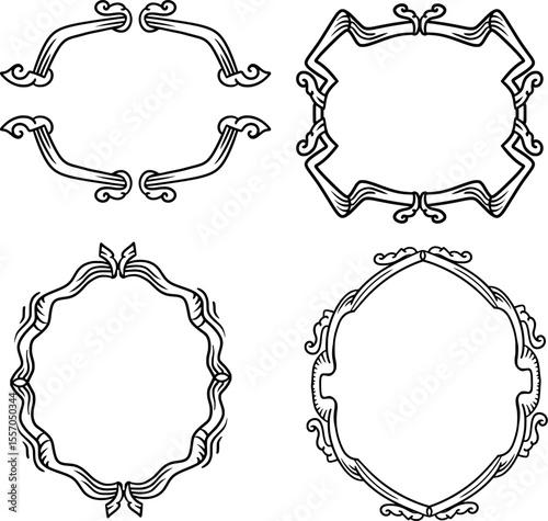 displaying ornaments of different decorative frame objects or decorative frames