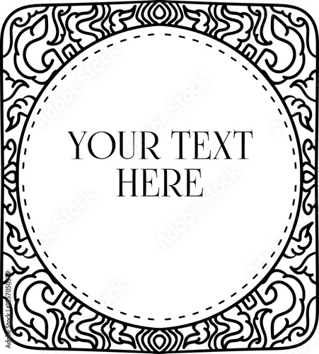 vintage oval ornament with your text here written inside