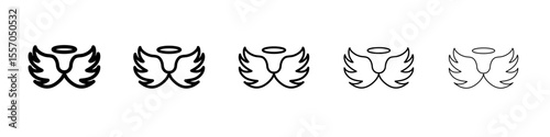 angel wing icon vector outline symbol or illustration