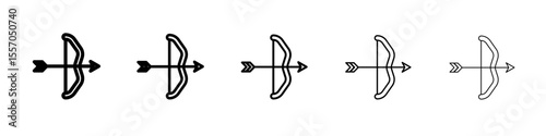 archery icon vector outline symbol or illustration