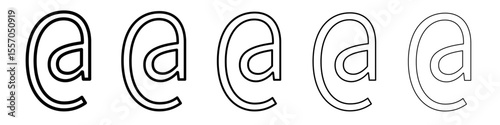at rate icon vector outline symbol or illustration