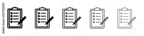 Assignment icon vector outline symbol or illustration