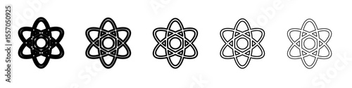 atom icon vector outline symbol or illustration