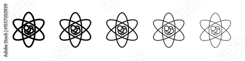 atom icon vector outline symbol or illustration