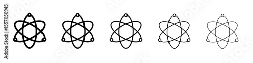 Atom scientific icon vector outline symbol or illustration