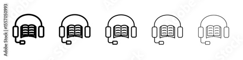 Audiobook icon vector outline symbol or illustration