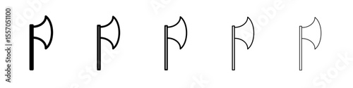 axe icon vector outline symbol or illustration