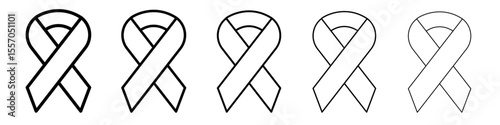 Awareness ribbon icon vector outline symbol or illustration