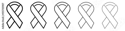 Awareness ribbon icon vector outline symbol or illustration