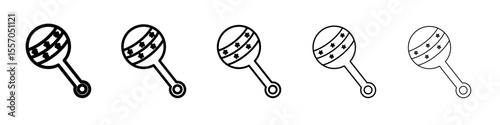 Baby rattle icon vector outline symbol or illustration