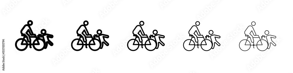 Fototapeta premium becycle accident icon vector outline symbol or illustration