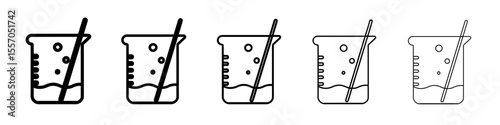 beaker icon vector outline symbol or illustration