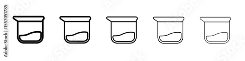 beaker icon vector outline symbol or illustration