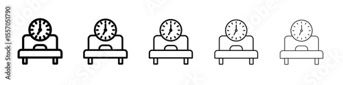 Bedtime icon vector outline symbol or illustration