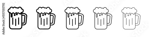 Beer mug icon vector outline symbol or illustration
