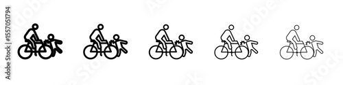 becycle accident icon vector outline symbol or illustration