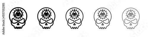 Black magic icon vector outline symbol or illustration
