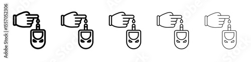 Blood sugar icon vector outline symbol or illustration