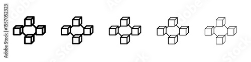 Blockchain technology icon vector outline symbol or illustration