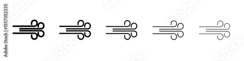 Blowing wind icon vector outline symbol or illustration