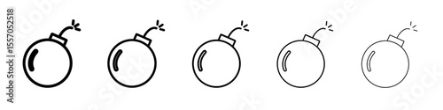 Bomb icon vector outline symbol or illustration