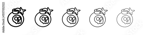 bomb icon vector outline symbol or illustration