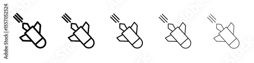Bomb icon vector outline symbol or illustration