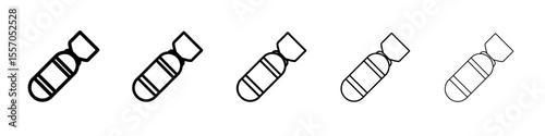 bomb icon vector outline symbol or illustration