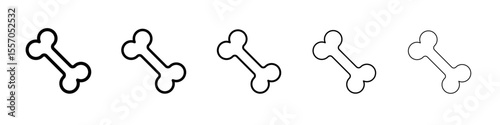 Bone icon vector outline symbol or illustration