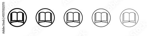 Book icon vector outline symbol or illustration