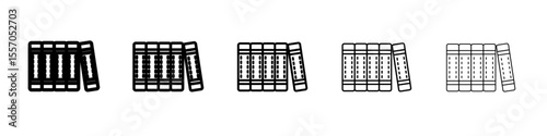 books icon vector outline symbol or illustration