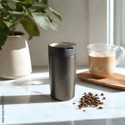 Reimagined travel mug with double-wall insulation spill-resistant cap for optimal temperature retention and commuting ease