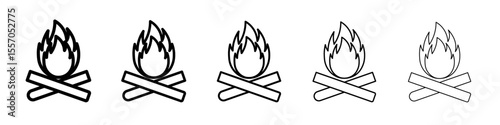 born fire icon vector outline symbol or illustration
