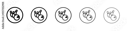Bowling icon vector outline symbol or illustration