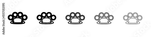 brass knuckles icon vector outline symbol or illustration