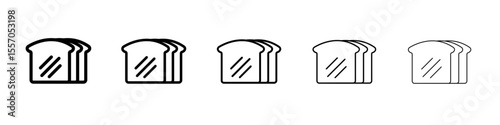 Bread slice icon vector outline symbol or illustration