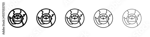 Business expansion icon vector outline symbol or illustration