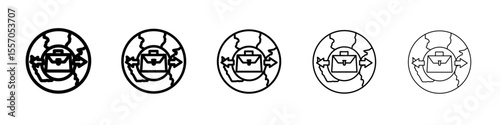Business expansion icon vector outline symbol or illustration