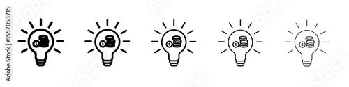 Business idea icon vector outline symbol or illustration