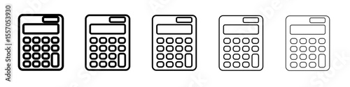Calculator icon vector outline symbol or illustration